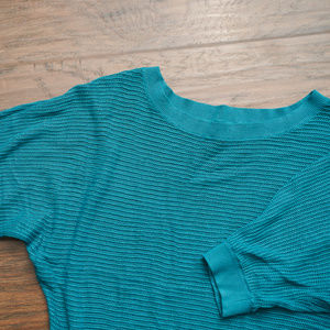 EXPRESS: Teal Mesh Knit Dolman Top